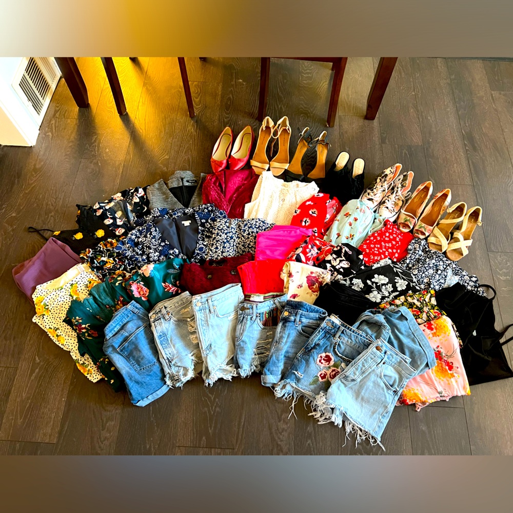 NAME BRAND dresses, shorts, and shoes. EVERYTHING MUST GO!